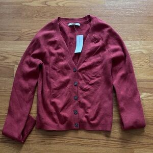 American Eagle Outfitters Deep Red Cardigan NWT